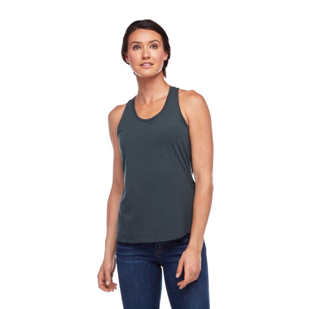 NWT Womens Black Diamond W Splitter Tank Carbon Stripe Gray Black S